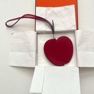 HERMES TUTTI FRUTTI APPLE COIN PURSE/ CHARM ROUGE VIF